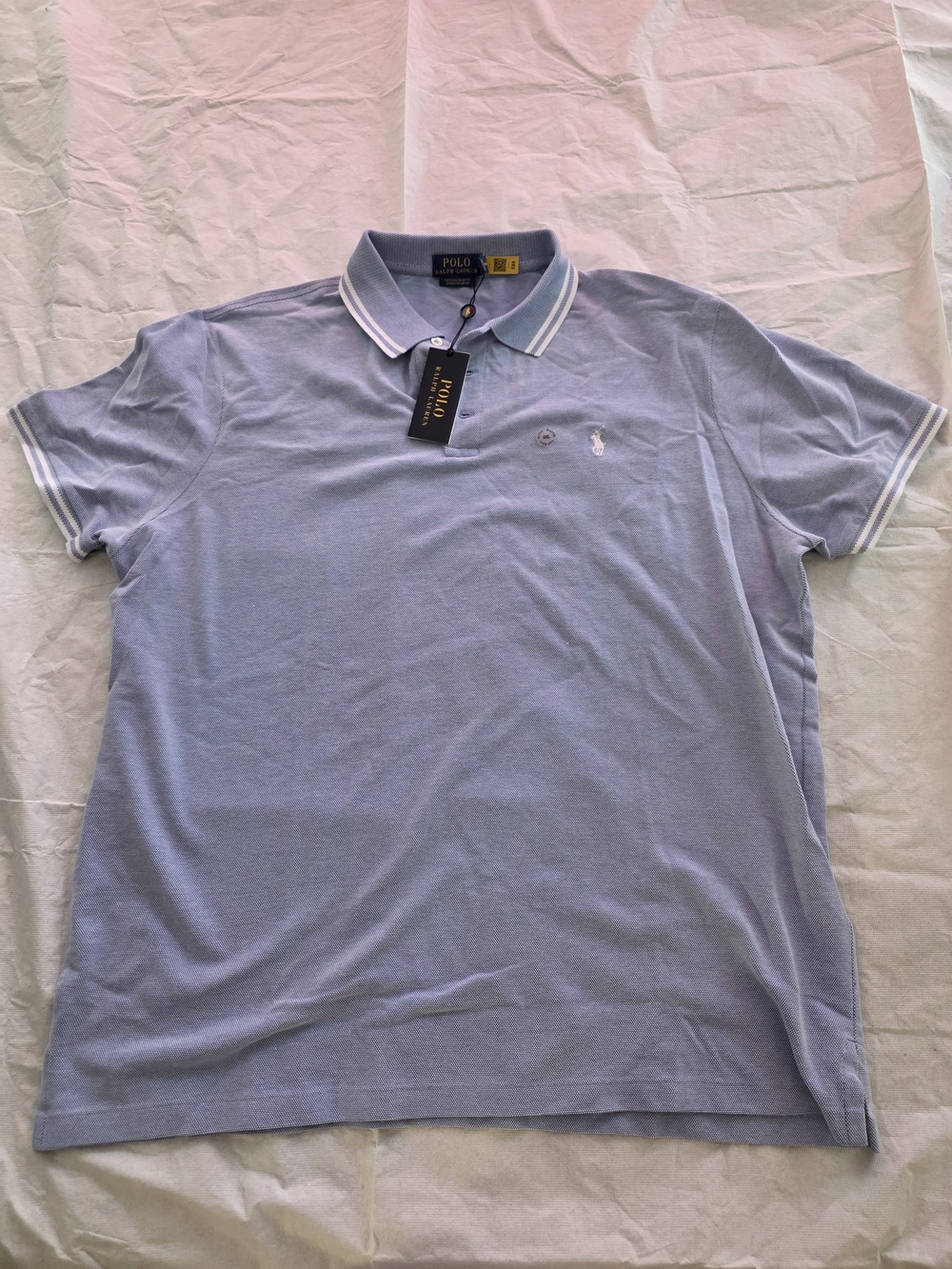 Polo by Ralph Lauren Light Blue Polo with White Tipping